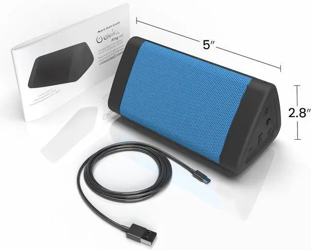 Alt view image 3 of 3 - FOR-Upgraded Angle 3 Bluetooth Speaker - IPX5 Water-Resistant 5.0 Bluetooth Speaker with 100Ft Wireless Range and Powerful 10W Output (Blue)