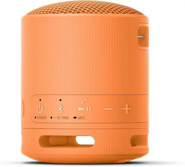 Alt view image 2 of 5 - SRS-XB100 Wireless Bluetooth Portable Lightweight Super-Compact Travel Speaker, Durable IP67 Waterproof & Dustproof Shower Speaker, 16 Hour Battery, Versatile Strap, & Hands-free Calling, Orange