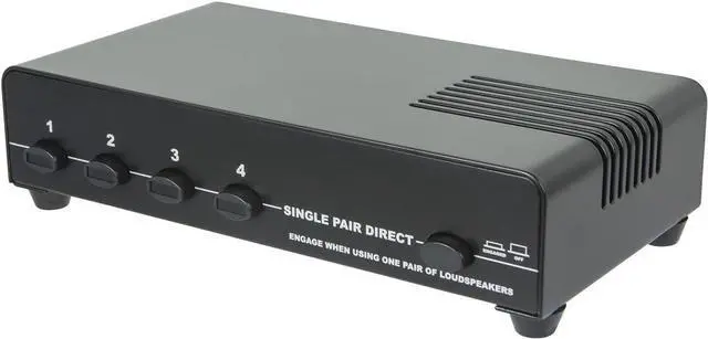 Main image of 4-Channel Speaker Selector - Black Up To 140W Per Ch. Distribute Speakers, Perfect for Home Theater Audio