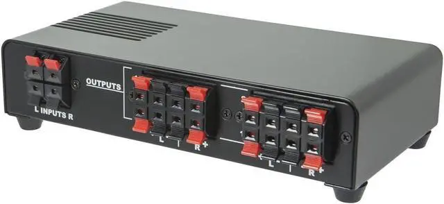 Alt view image 2 of 3 - 4-Channel Speaker Selector - Black Up To 140W Per Ch. Distribute Speakers, Perfect for Home Theater Audio