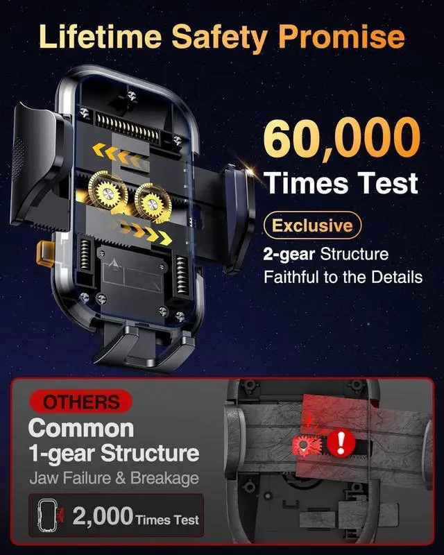 Alt view image 5 of 5 - Phone Holders for Your Car 2025 Ultimate Phone Mount Military-Grade Windshield Dashboard VentNewest Best Strongest Cell Phone Car Mount for iPhone 16 Pro Max 15 Samsung Android,Blue