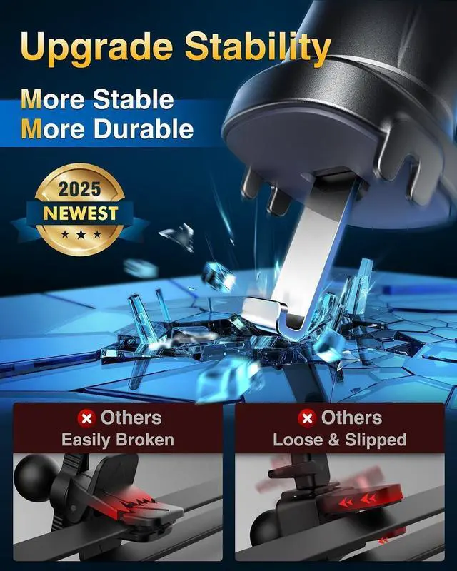 Alt view image 4 of 4 - Phone Holders for Your Car 2025 Ultimate Phone Mount Military-Grade Windshield Dashboard VentNewest Best Strongest Cell Phone Car Mount for iPhone 16 Pro Max 15 Samsung Android,Red