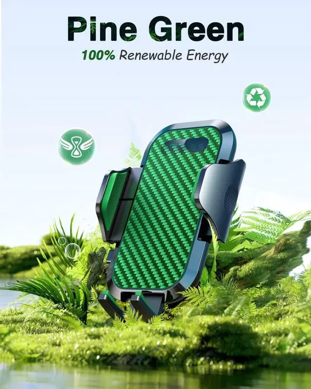 Alt view image 2 of 4 - Phone Holders for Your Car 2025 Ultimate Phone Mount Military-Grade Windshield Dashboard VentNewest Best Strongest Cell Phone Car Mount for iPhone 16 Pro Max 15 Samsung Android,Green