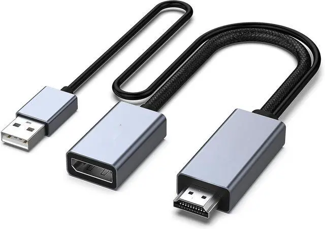 Main image of HDMI to DisplayPort Adapter, HDMI Source to DisplayPort Monitor Compatible with PC Graphics Card Laptop PS5 Xbox One(360) Supporting 4K@60Hz 2K@144Hz 1080P@165Hz