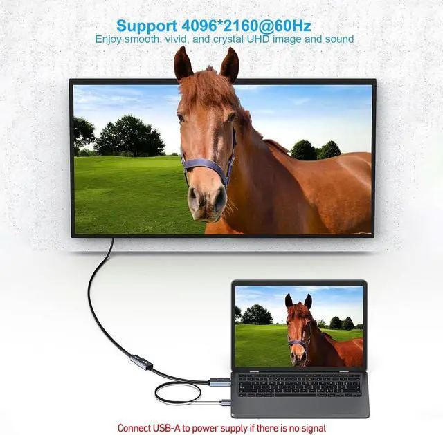Alt view image 4 of 4 - HDMI to DisplayPort Adapter, HDMI Source to DisplayPort Monitor Compatible with PC Graphics Card Laptop PS5 Xbox One(360) Supporting 4K@60Hz 2K@144Hz 1080P@165Hz