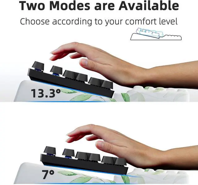 Alt view image 3 of 6 - Keyboard Wrist Rest Pad Comfy Ergonomic Keyboard Stand Holder Office Desk Accessories Work from Home Essentials Green Leaves Pattern