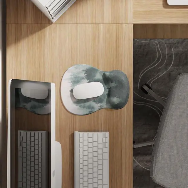 Alt view image 2 of 5 - ErgoComfort Gel Wrist Rest Mouse Pad-Ergonomic Office Mousepad with Wrist Support-Non-Slip, Design Desk Accessories Mat for Home&Game Decor (08Misty Forest)