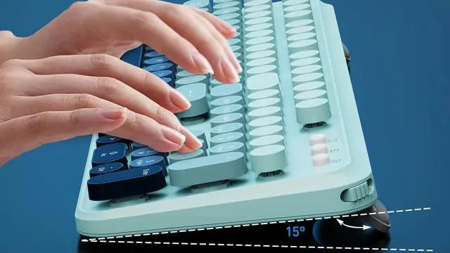 Alt view image 3 of 5 - 2.4GHz Wireless Keyboard and Mouse Set with Switch Button - Full-Size Keyboard - Compatible for Windows/Laptop/PC/Notebook/Smart TV and More - Blue