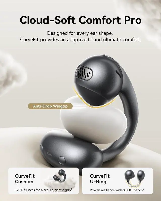 Alt view image 2 of 2 - FOR HT2 Hybrid Active Noise Cancelling Headphones, Wireless Over Ear Bluetooth Headset, 60H Playtime, Hi-Res Audio Custom EQ via App Deep Bass Comfort Fit Ear Cups, for Home Office Travel Black