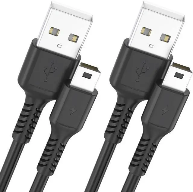 Main image of 3ft Mini USB cable, 2 Pack USB 2.0 to mini b charger cord USB type A male Fast Charging cable Compatible with PS3 Controller, MP3 Player, Digital Camera, GPS Receiver, Dash Cam, Garmin GPS, Hero 3+