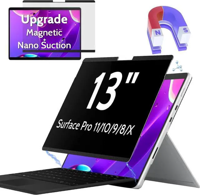 Main image of Magnetic Privacy Screen for Surface Pro 11/10/9/8/X 13 Inch, Removable Anti Blue Light Glare Filter