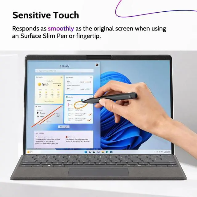 Alt view image 6 of 6 - Magnetic Privacy Screen for Surface Pro 11/10/9/8/X 13 Inch, Removable Anti Blue Light Glare Filter