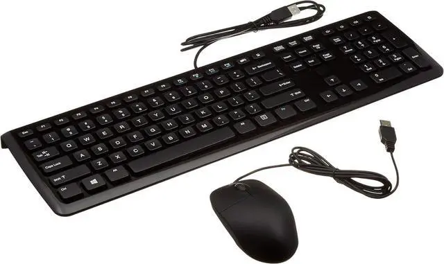 Main image of Wired Keyboard and Mouse Bundle, Full-Sized, QWERTY Layout, Black