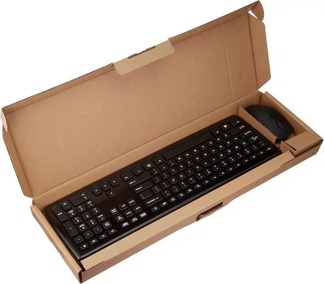 Alt view image 4 of 6 - Wired Keyboard and Mouse Bundle, Full-Sized, QWERTY Layout, Black
