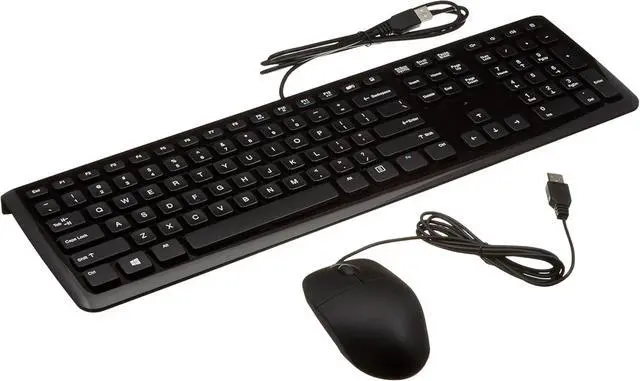 Alt view image 6 of 6 - Wired Keyboard and Mouse Bundle, Full-Sized, QWERTY Layout, Black