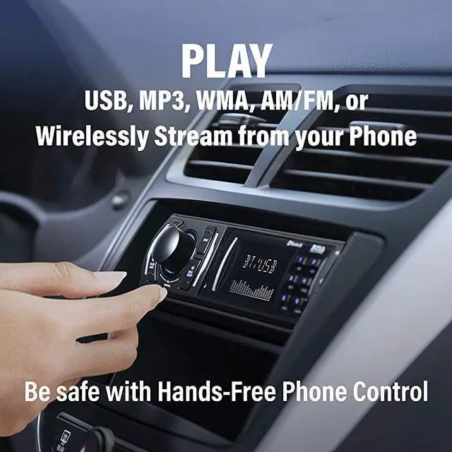 Alt view image 2 of 7 - 616UAB Multimedia Car Stereo Single Din LCD Bluetooth Audio and HandsFree Calling Builtin Microphone MP3USB Auxin AMFM Radio Receiver
