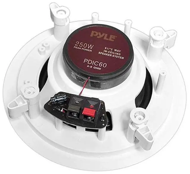 Alt view image 3 of 6 - for6.5'' In-Wall/In-Ceiling Midbass Speakers (Pair) - 2-Way Woofer Speaker System Directable 1 Titanium Dome Tweeter Flush Mount Design w/ 65Hz - 22kHz Frequency Response 250 Watts Peak -  PDIC60