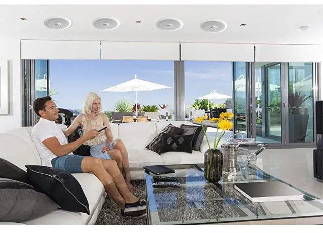 Alt view image 5 of 6 - for6.5'' In-Wall/In-Ceiling Midbass Speakers (Pair) - 2-Way Woofer Speaker System Directable 1 Titanium Dome Tweeter Flush Mount Design w/ 65Hz - 22kHz Frequency Response 250 Watts Peak -  PDIC60