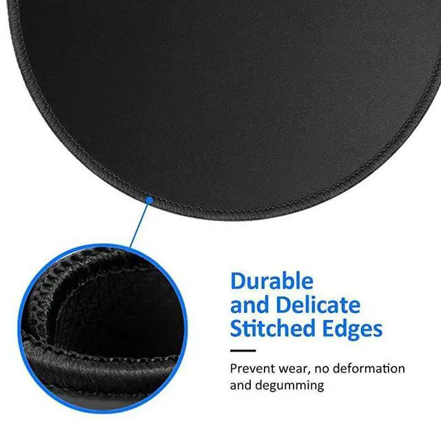 Alt view image 2 of 7 - FOR 4 Pack Computer Mouse Pad with NonSlip Rubber Base PremiumTextured Mousepads Bulk with Stitched Edges Mouse Pads Pack for Computers Laptop PC Office Home 79x79 inches 3mm Black