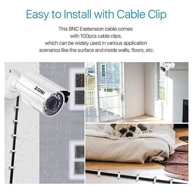 Alt view image 5 of 7 - 4 Pack 150ft 45 Meters AllinOne Video Power Cable BNC Extension Surveillance Camera Cables for Video Security DVR Camera Systems Included 4X BNC Connectors and 4X RCA AdaptersBlack Color