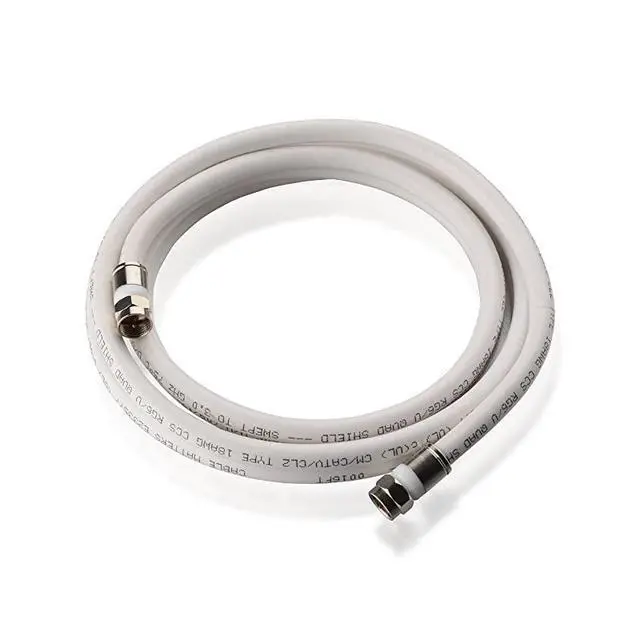 Alt view image 3 of 4 - 3Pack CL2 inWall Rated cm Quad Shielded Coaxial RG6 Coax in White 6 Feet