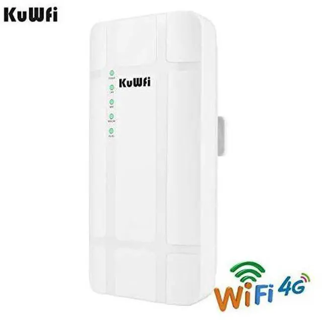 Alt view image 2 of 7 - FOR 300Mbps Outdoor 4G LTE CPE WiFi Router with Sim Card Slot CAT4 SIM Routers with POE Adapter Work with IPcamera or Outside WiFi Coverage US Version B2B4B5B12B13B14B66B71