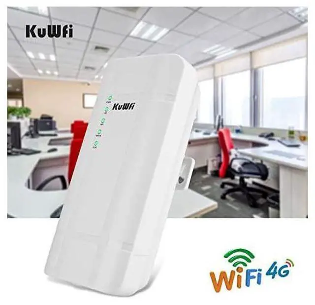 Alt view image 4 of 7 - FOR 300Mbps Outdoor 4G LTE CPE WiFi Router with Sim Card Slot CAT4 SIM Routers with POE Adapter Work with IPcamera or Outside WiFi Coverage US Version B2B4B5B12B13B14B66B71