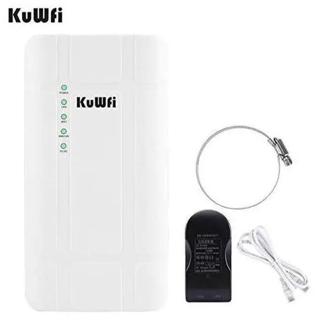 Alt view image 7 of 7 - FOR 300Mbps Outdoor 4G LTE CPE WiFi Router with Sim Card Slot CAT4 SIM Routers with POE Adapter Work with IPcamera or Outside WiFi Coverage US Version B2B4B5B12B13B14B66B71