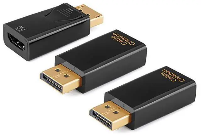 Main image of FOR DP to HDMI Adapter 3Pack 1080P Gold Plated Displayport to HDMI Converter Male to Female 13V Black