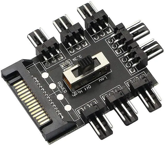 Main image of Chassis Fan Hub SATA 1 to 8 Way12V 3 PIN Cooling Fan Splitter Controller Hub 3 Pin PWM for PC Desktop Computer Motherboard(12V 3-Pin)