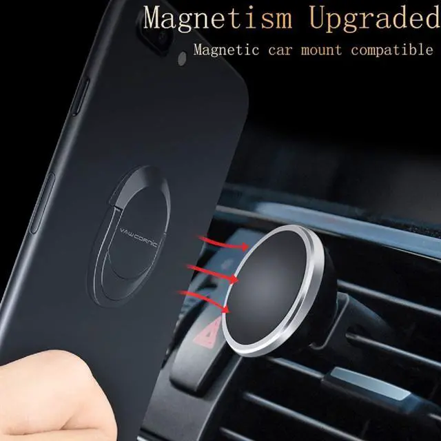 Alt view image 7 of 7 - FOR Cell Phone Ring Holder Phone Grip 360 X 120 Degree Rotation Ultra Thin Finger Ring Kickstand for Magnetic Car Mount Compatible with Cellphone Tablet Kindle Switch Lite and More