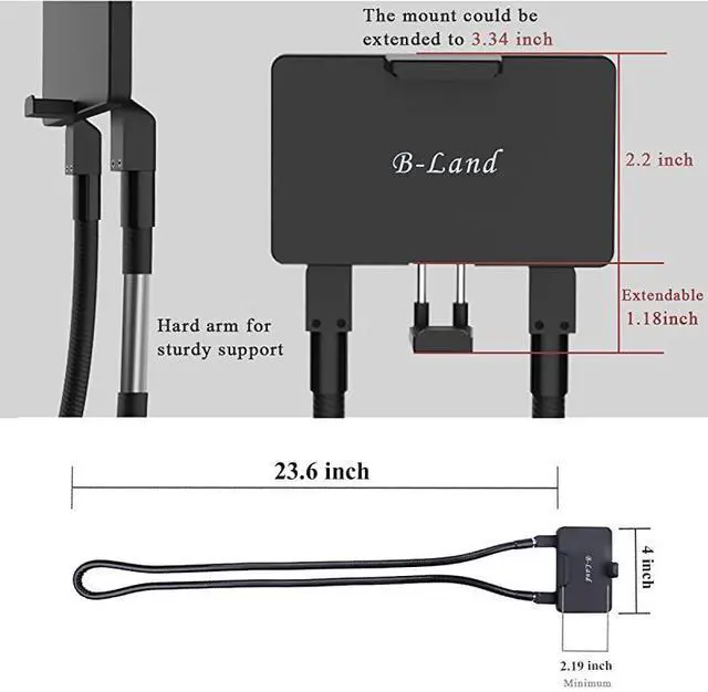 Alt view image 3 of 6 - Cell Phone Holder Universal Mobile Phone Stand Lazy Bracket DIY Flexible Mount Stand with Multiple Function Black