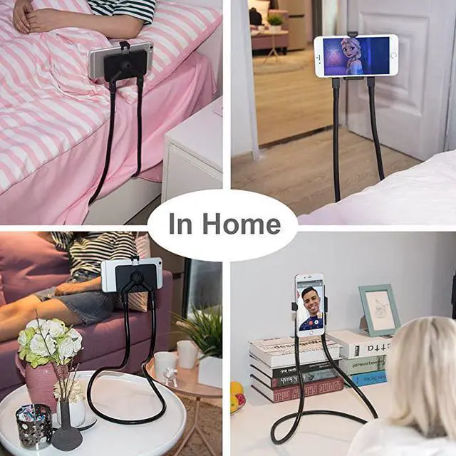 Alt view image 4 of 6 - Cell Phone Holder Universal Mobile Phone Stand Lazy Bracket DIY Flexible Mount Stand with Multiple Function Black