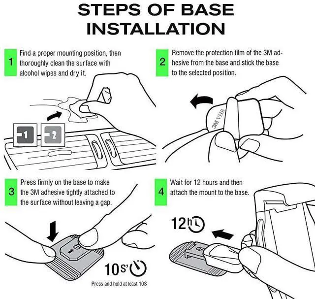 Alt view image 7 of 7 - FOR Car Phone Holder Phone Car Mount with Stick On Base Cell Phone Car Mount Sticky Adhesive Mount Holder for 4 inches to 65 inches Smartphones