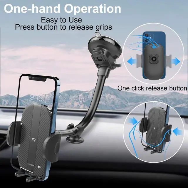Alt view image 6 of 7 - FOR Car Phone Holder Mount Sturdy Car Phone Mount with 8.26-Inch Gooseneck Long Arm Industrial-Strength Strong Suction Cup Car Mount Universal Dashboard Windshield Phone Holder Car for CellPhone
