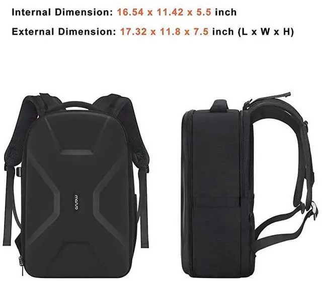 Alt view image 7 of 7 - FOR-Camera BackpackDSLRSLRMirrorless Photography Camera Bag 1516 Inch Waterproof Hardshell Case with Tripod HolderLaptop Compartment Compatible with CanonNikonSonyDJI Mavic Drone Black