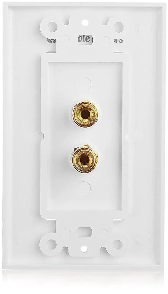 Alt view image 5 of 6 - Cable Matters 2-Pack Speaker Wire Wall Plate (Speaker Wall Plate/Banana Plug Wall Plate) for 1 Speaker in White