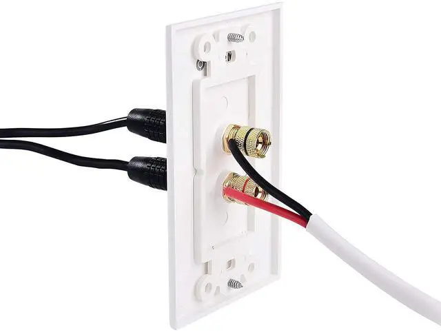 Alt view image 6 of 6 - Cable Matters 2-Pack Speaker Wire Wall Plate (Speaker Wall Plate/Banana Plug Wall Plate) for 1 Speaker in White