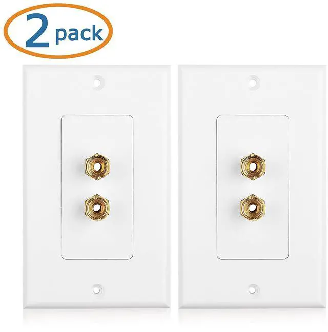 Alt view image 2 of 7 - forCable Matters 2-Pack Speaker Wire Wall Plate (Speaker Wall Plate/Banana Plug Wall Plate) for 1 Speaker in White
