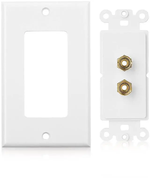 Alt view image 2 of 6 - Cable Matters 2-Pack Speaker Wire Wall Plate (Speaker Wall Plate/Banana Plug Wall Plate) for 1 Speaker in White