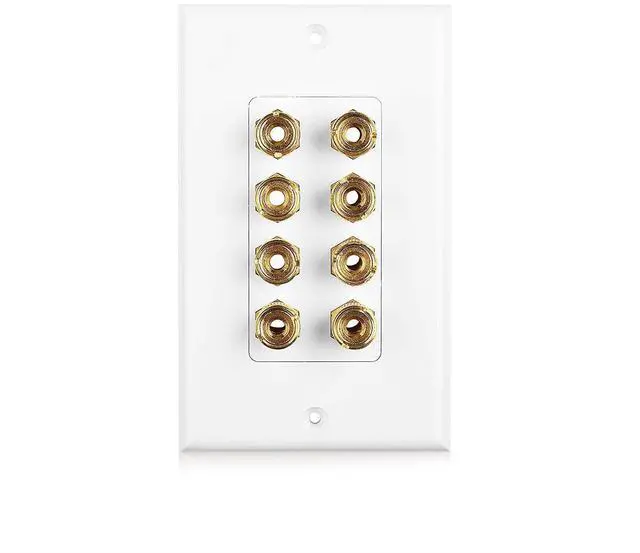 Alt view image 3 of 7 - forCable Matters 2-Pack Speaker Wire Wall Plate (Speaker Wall Plate / Banana Plug Wall Plate) 4-Speaker