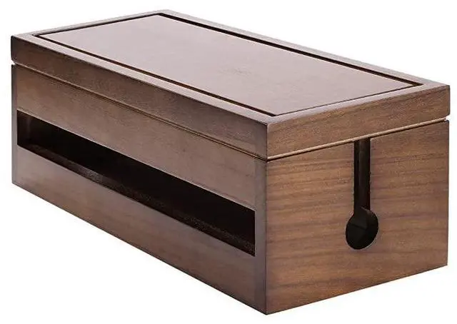 Main image of for Cable Management Box Wooden Cord Organizer Box for Extension Cord Power Stripe Surge Protector Wire Management Concealer Organizer Cover Hider for Desktop Home Office Kitchen Brown