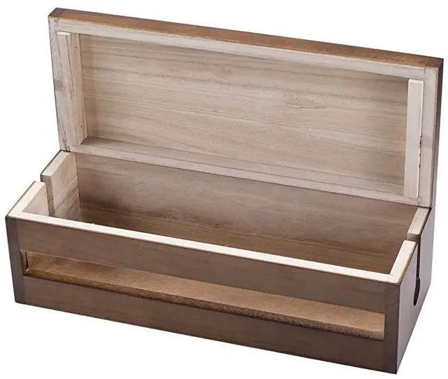 Alt view image 3 of 7 - for Cable Management Box Wooden Cord Organizer Box for Extension Cord Power Stripe Surge Protector Wire Management Concealer Organizer Cover Hider for Desktop Home Office Kitchen Brown