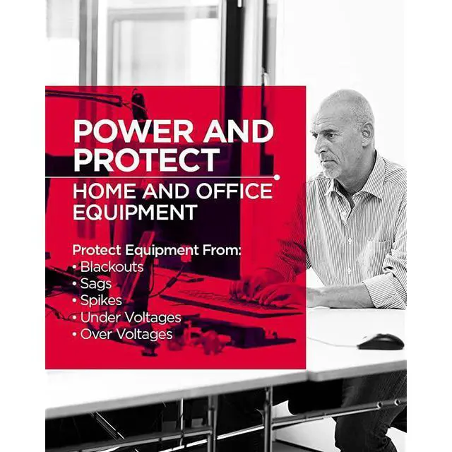 Alt view image 6 of 7 - EC550G Ecologic Battery Backup & Surge Protector UPS System, 550VA/330W, 8 Outlets, ECO Mode, Compact Uninterruptible Power Supply