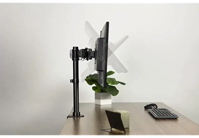 Alt view image 5 of 7 - FOR Dual Monitor Curved Horizontal Array Desk Mount Stand fits Screens up to 27 inches STAND-V002E