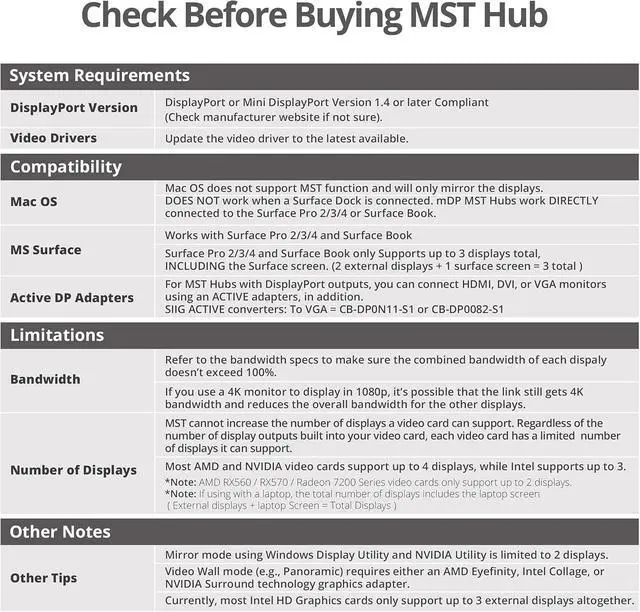 Alt view image 3 of 7 - FOR DisplayPort 1.4 to DisplayPort MST Hub Video Splitter 4K60Hz - DisplayPort Splitter 1 in 3 Out Multi Stream Transport DisplayPort Hub DP Daisy Chain Monitor Adapter Not for MacOS(CE-DP0P11-S1)