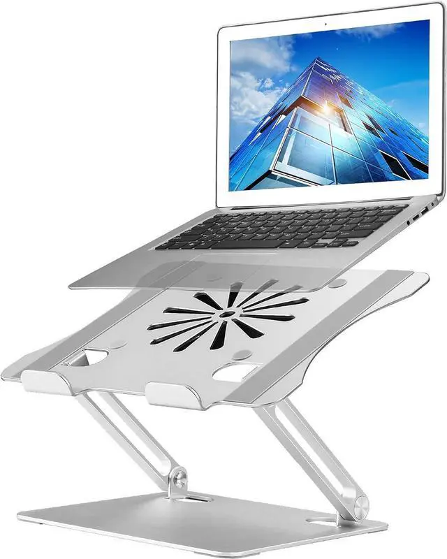 Main image of forAdjustable Laptop Stand with Cooling Fan Aluminium Alloy Multi-Angle Computer Holder for Desk Portable Notebook Metal Mount Compatible with MacBook Air Pro Dell Alienware All Laptops 11-17.3