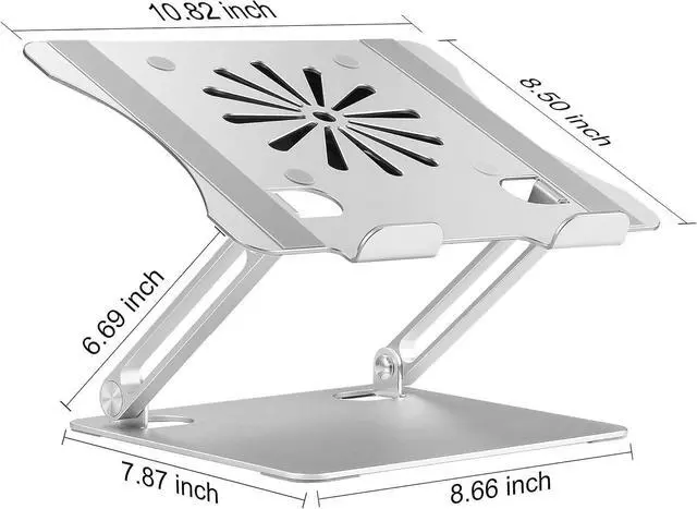 Alt view image 4 of 7 - forAdjustable Laptop Stand with Cooling Fan Aluminium Alloy Multi-Angle Computer Holder for Desk Portable Notebook Metal Mount Compatible with MacBook Air Pro Dell Alienware All Laptops 11-17.3