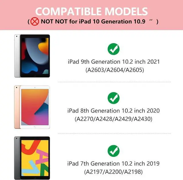 Alt view image 2 of 6 - Colorful Backlight,360° Slim Cover, Keyboard Case with Bluetooth Keyboard&Pencil Holder,for iPad 8th Gen 2020,7th Gen 2019,Rose Gold