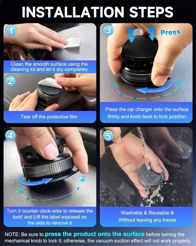 Alt view image 3 of 4 - Car Mount Charger, 15W Fast Charging Magnetic Wireless Car Charger,Vacuum Magnetic Phone Holder 780° Dashboard Car Bracket for iPhone & Android